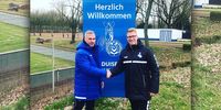 Thomas Gerstner, Trainer des Frauen-Bundesligisten MSV Duisburg, mit Athletiktrainer Daniel Philipp