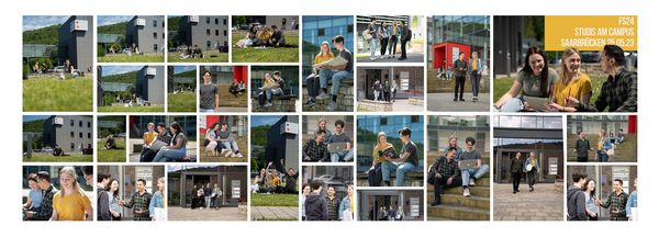 Fotoshooting am Studienzentrum in Saarbrücken