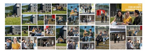 Fotoshooting am Studienzentrum in Saarbrücken